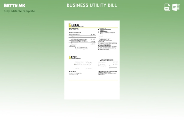 Сметка за комунални услуги за електрична енергија на компанијата LECO во Шри Лан